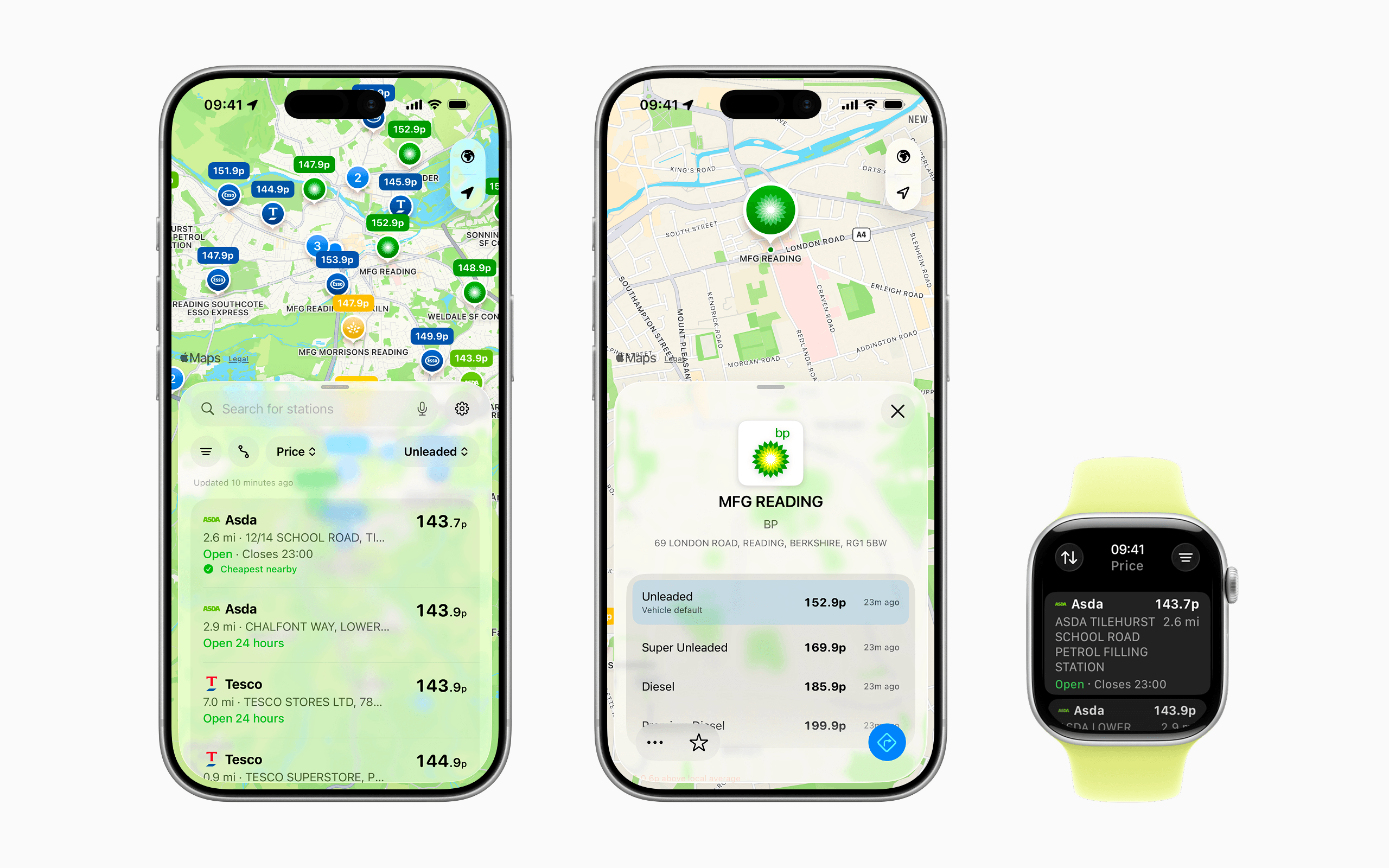 Range on an iPhone and Apple Watch.